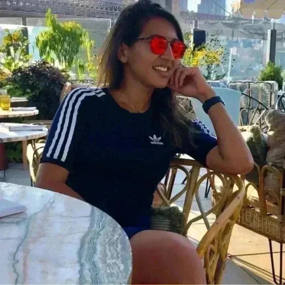 Adidas Originals 3 Stripe Bodycon Stretch Tee Shirt Dress Navy Size Small - Picture 3 of 11